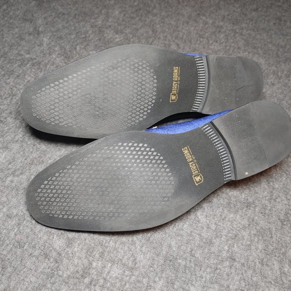 Men's Stacy Adams SIZE 11.5 Velour Slip On Comfort Shoes Royal Blue EUC - Picture 8 of 8